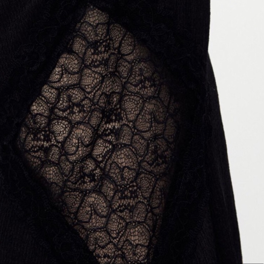 NWT. Zara Black Combination Lace Maxi Dress. Size S. - Picture 5 of 11